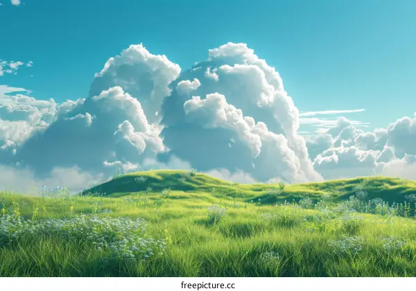 Green Hilltops and White Clouds