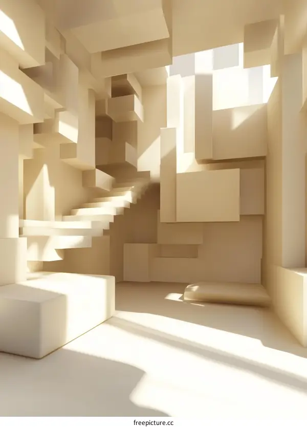 Abstract Interior Design with Geometric Shapes