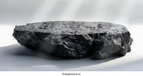 Black Rock Isolated On White Background