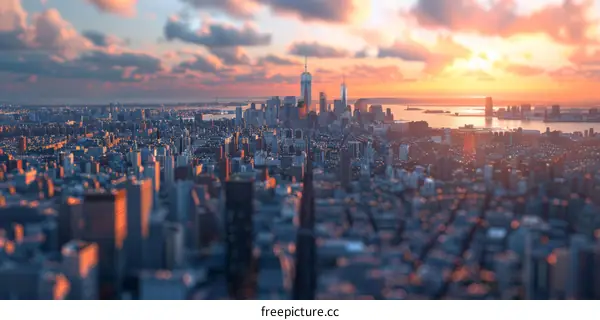 New York City Skyline at Sunrise