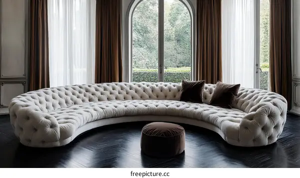 Elegant Curved Sectional Sofa in a Luxurious Living Room