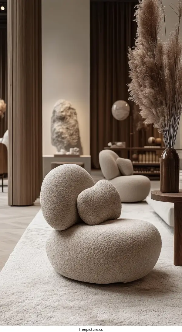 Modern Lounge Chair Design in a Light Beige Interior