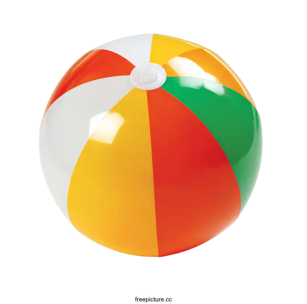 [Transparent Background PNG]Colorful Inflatable Beach Ball on White Background