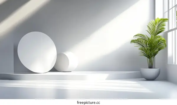 Minimalist White Geometric Display Background