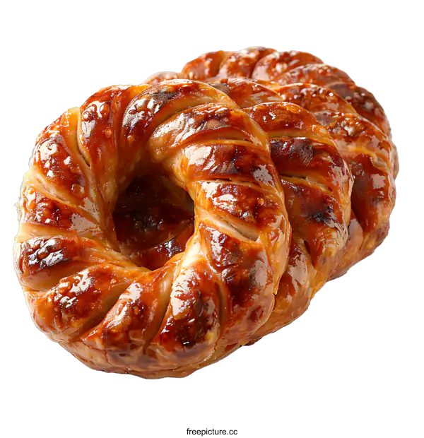 [Transparent Background PNG]Freshly Baked Pastry Rings on White Background
