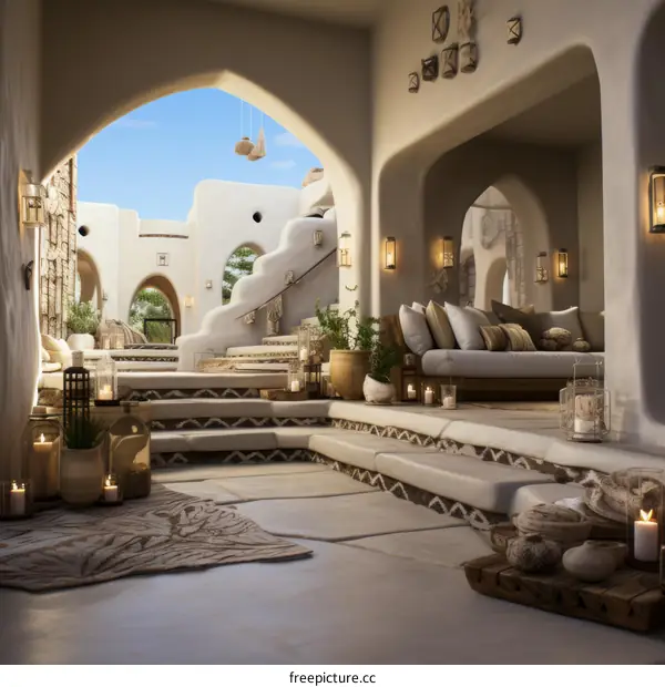 Luxury resort with stylish ethnic interior and exterior