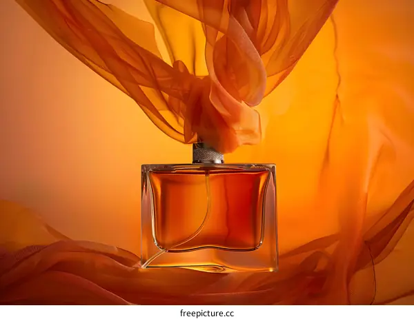 Orange Perfume Bottle With Fabric