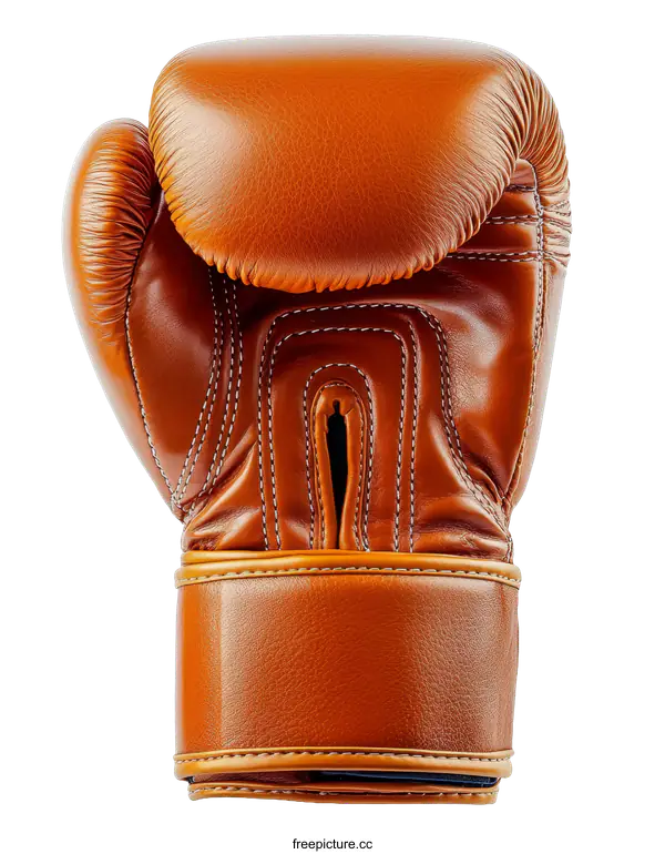 [Transparent Background PNG]Close-up View of a Vintage-Style Brown Leather Boxing Glove