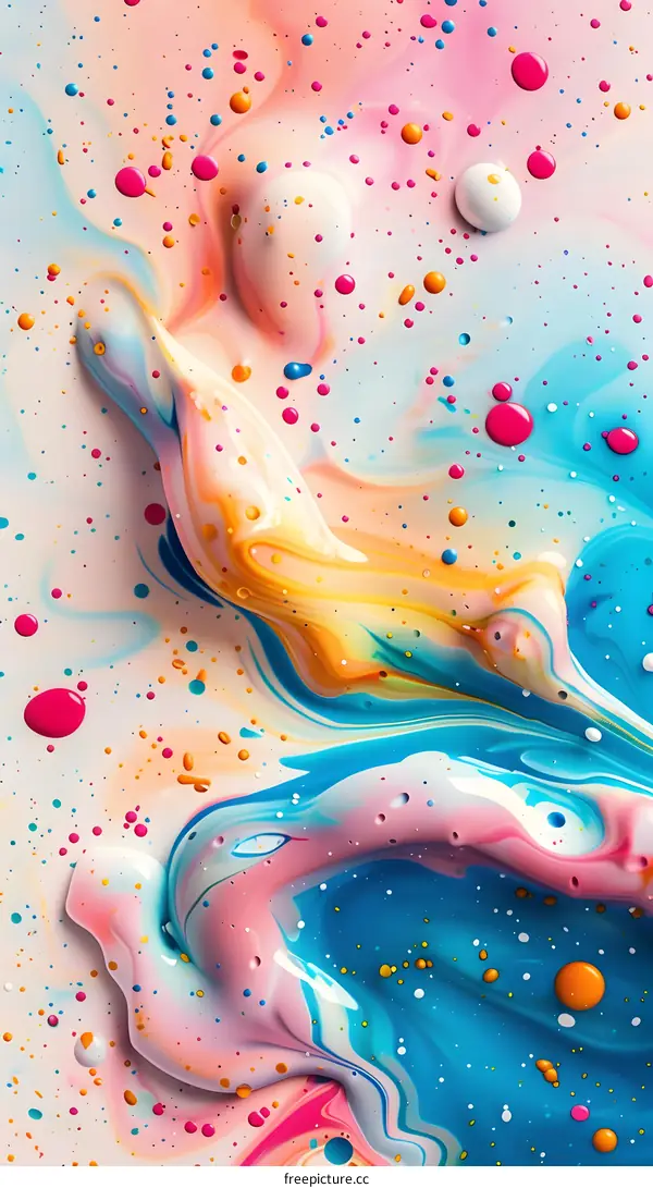 Abstract Colorful Paint Swirls Background