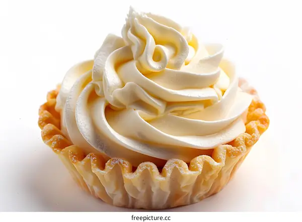 Close Up of Whipped Cream Tartlet