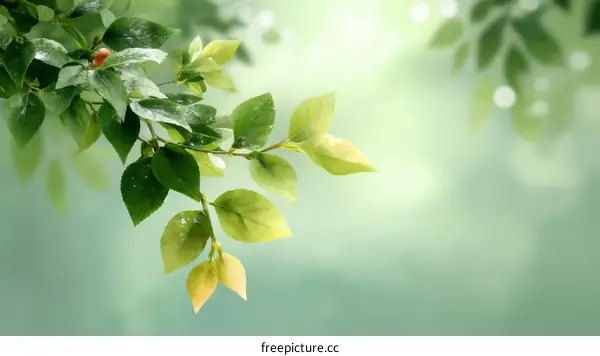 Fresh Spring Leaves Soft Background