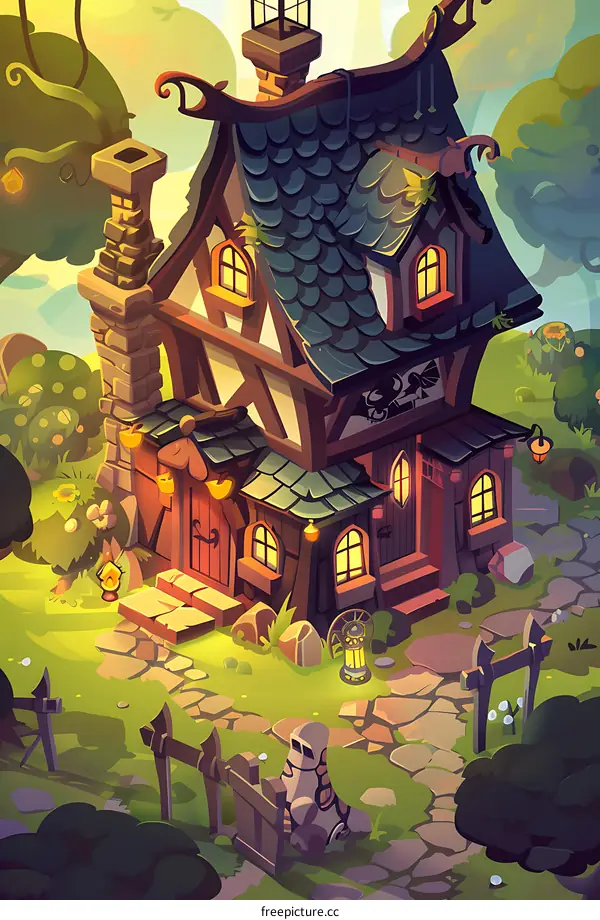Fantasy Style House Illustration