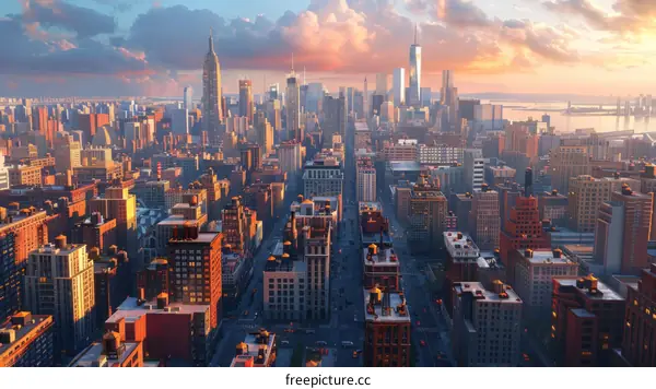 New York City Skyline at Sunrise