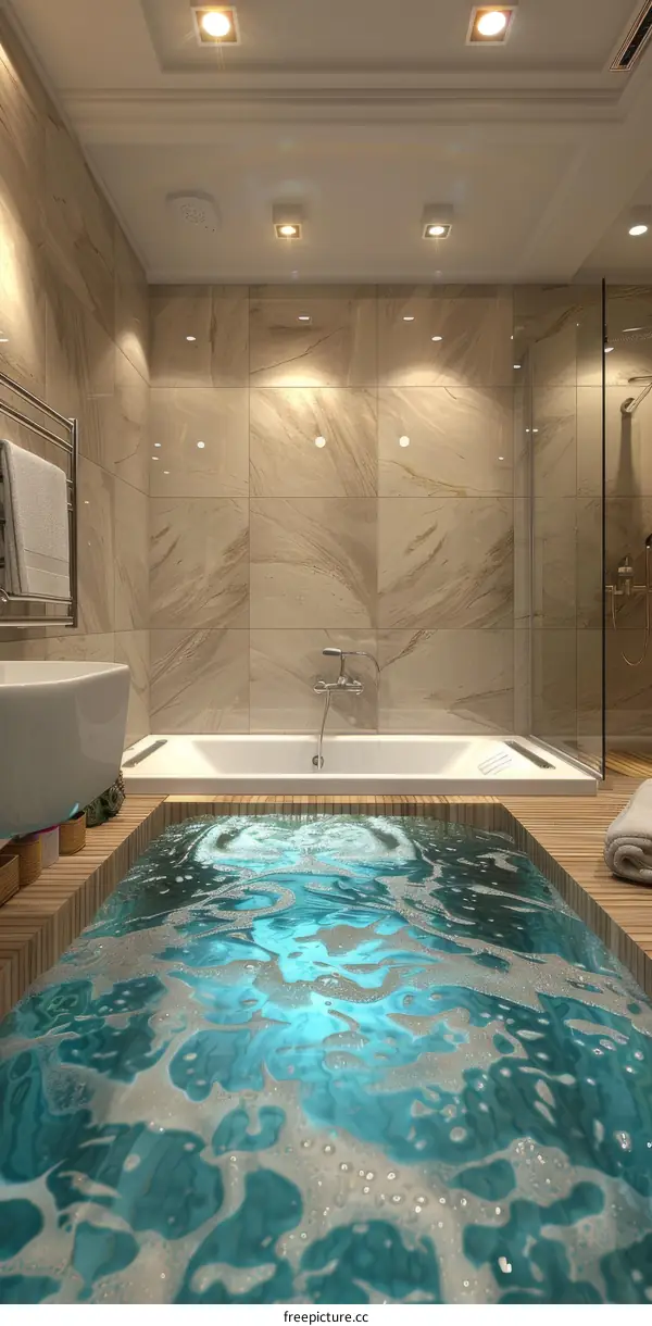 Luxury Modern Bathroom with Water Feature