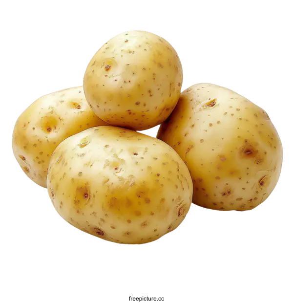 [Transparent Background PNG]Fresh Potatoes Pile Close-up