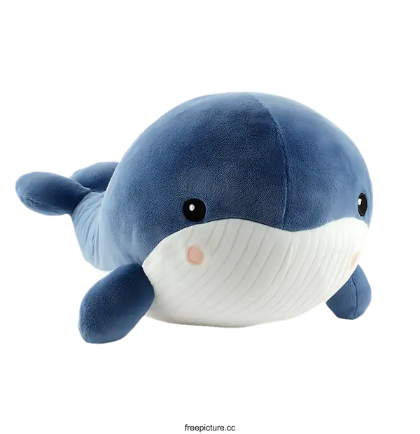 [Transparent Background PNG]Cute Blue Whale Plush Toy