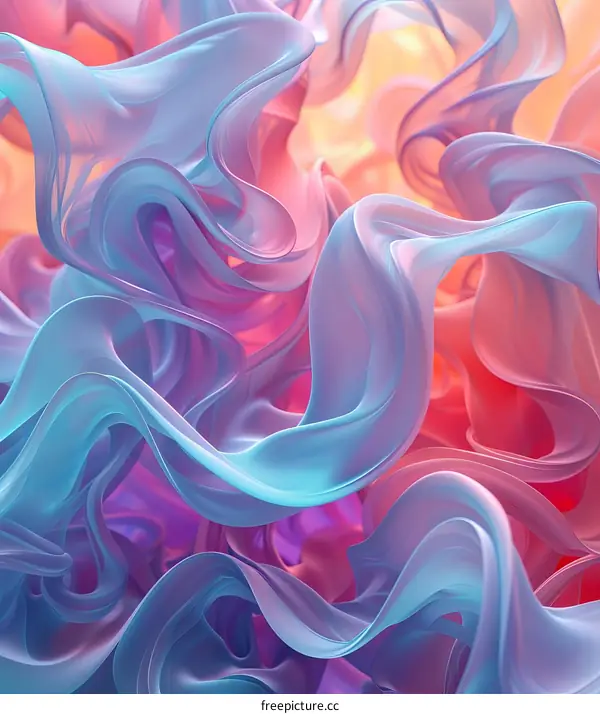 Abstract Colorful Flowing Shapes Background