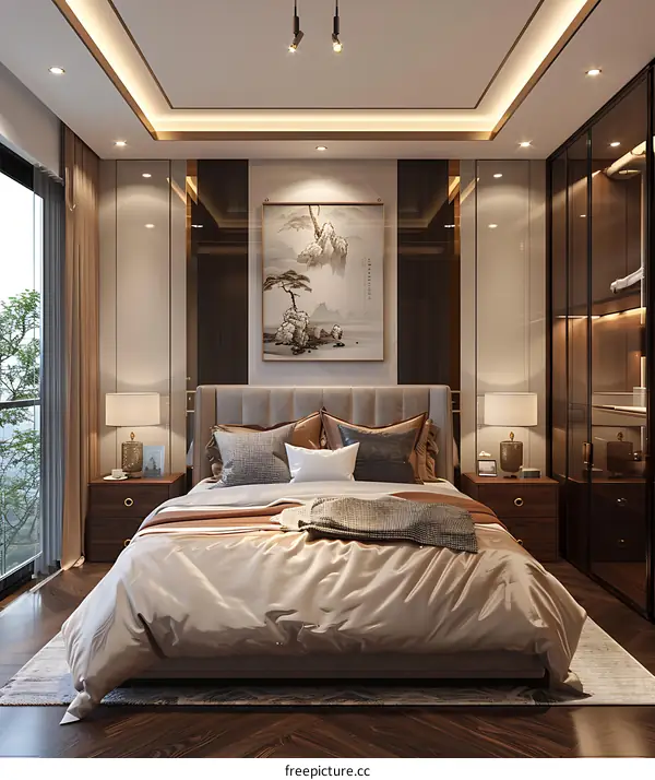 Modern minimalist style bedroom renderings