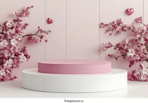 Pink Cherry Blossom Display Platform
