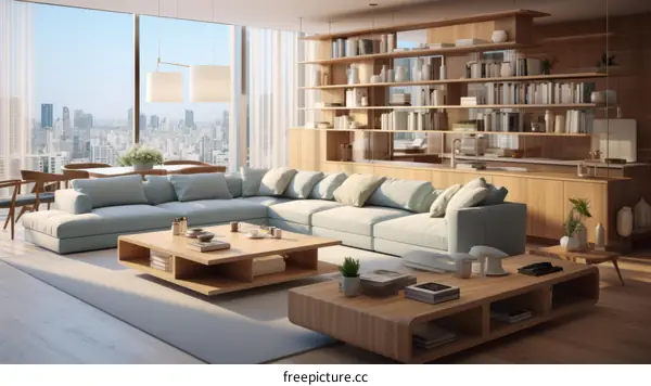 Airy and Modern Living Room Design with Natural Lighting