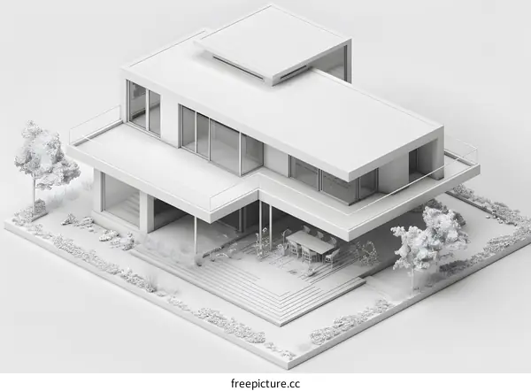 Modern Minimalist Home Design Illustration