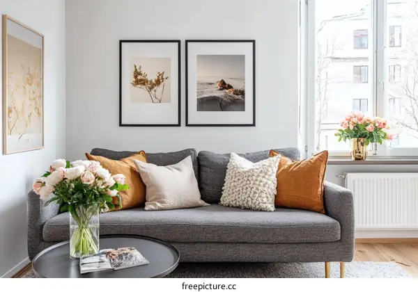 Modern Cozy Living Room with Artistic Decor