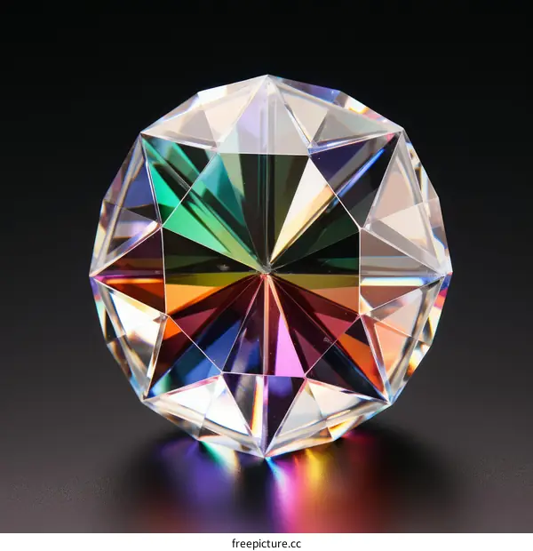 Crystal ball diamond rainbow light refraction