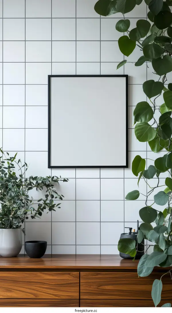 Modern Interior Design with Plants and Frame