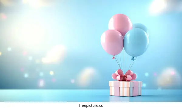Birthday Gift with Balloons