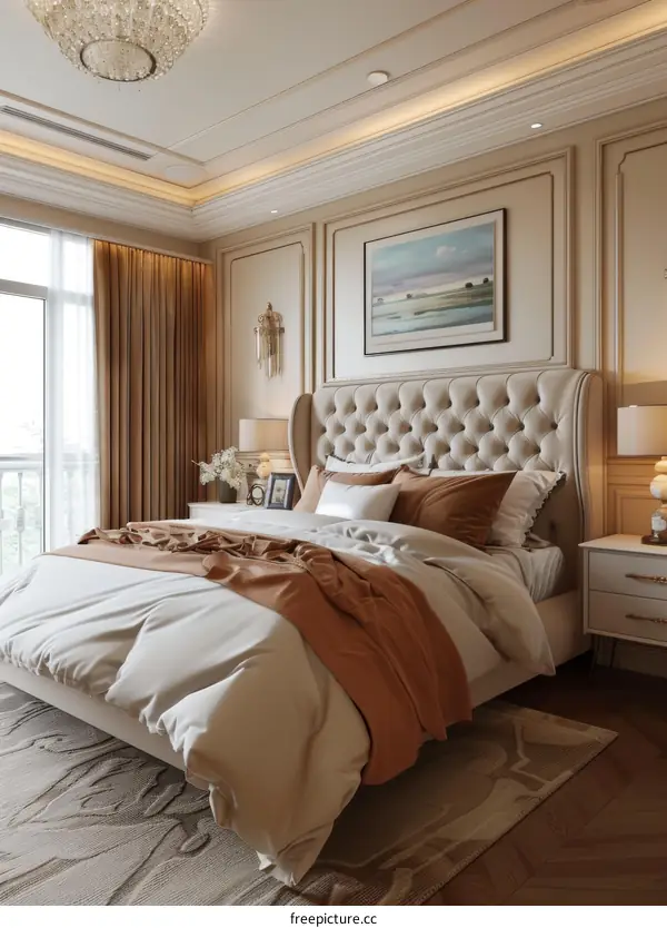Luxury Elegant Beige Bedroom Interior Design