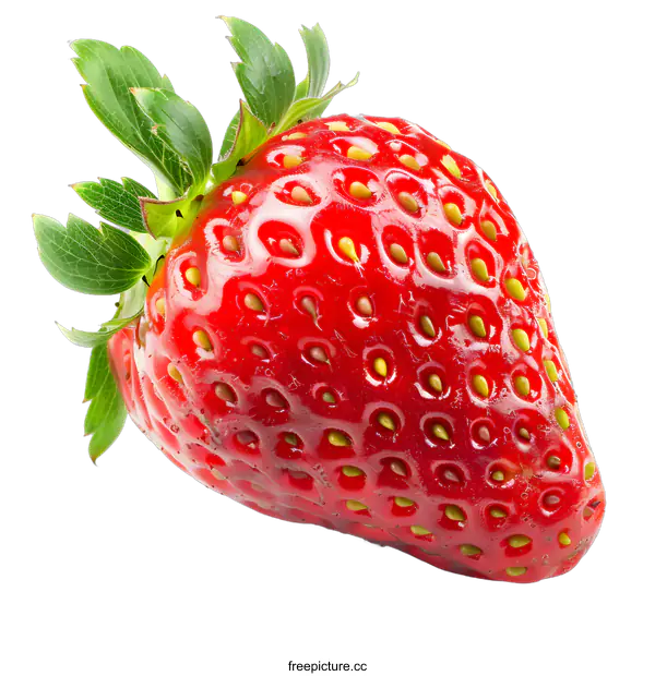 [Transparent Background PNG]Fresh Red Strawberry Isolated on White Background