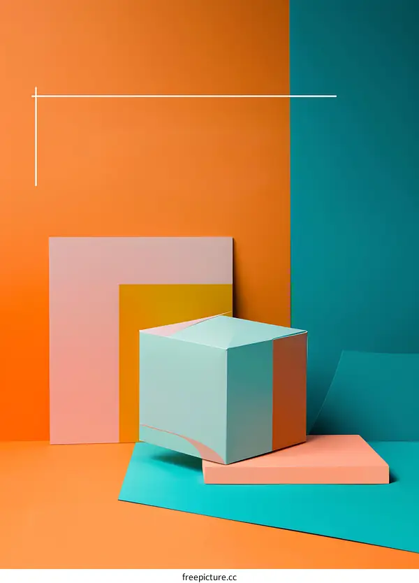 Product Box Mockup on Colorful Background