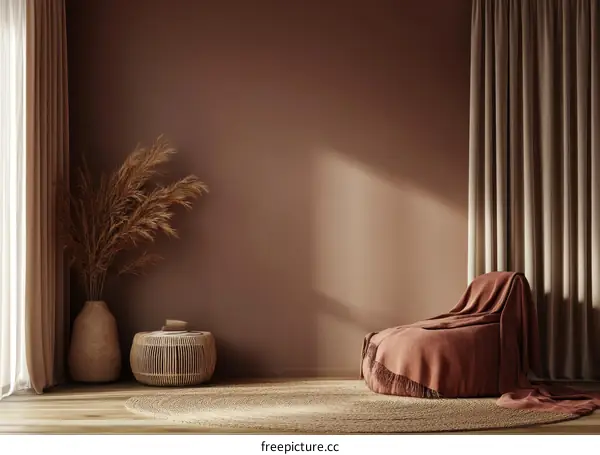 Elegant Boho Living Room Interior Design