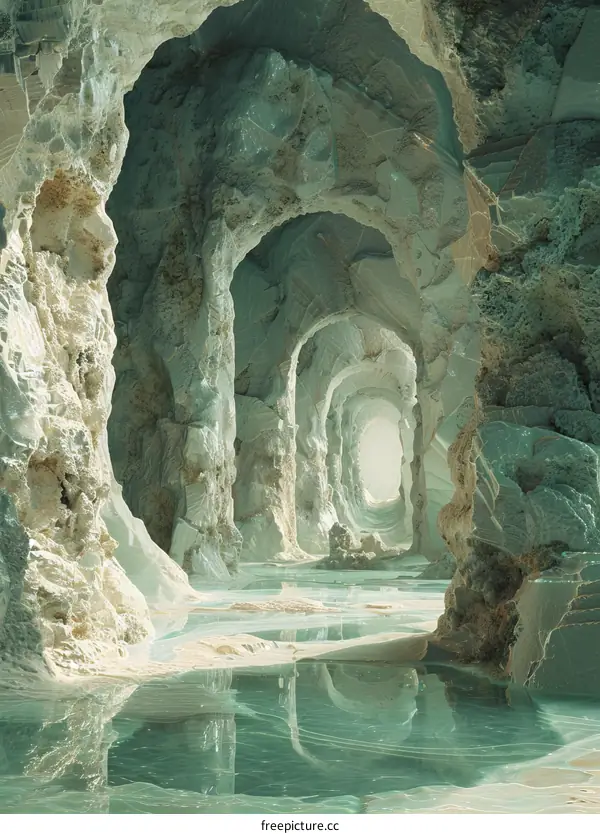 Mystical Lake in Underground Cave