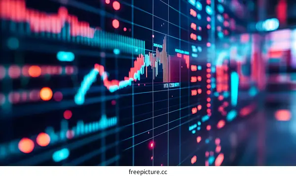 Digital Stock Market Display with Charts