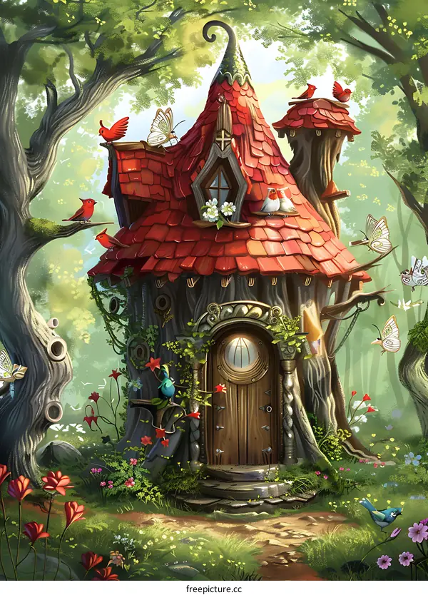 Enchanted Treehouse in the Forest