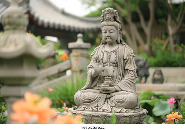 Stone statue of Avalokiteshvara Bodhisattva