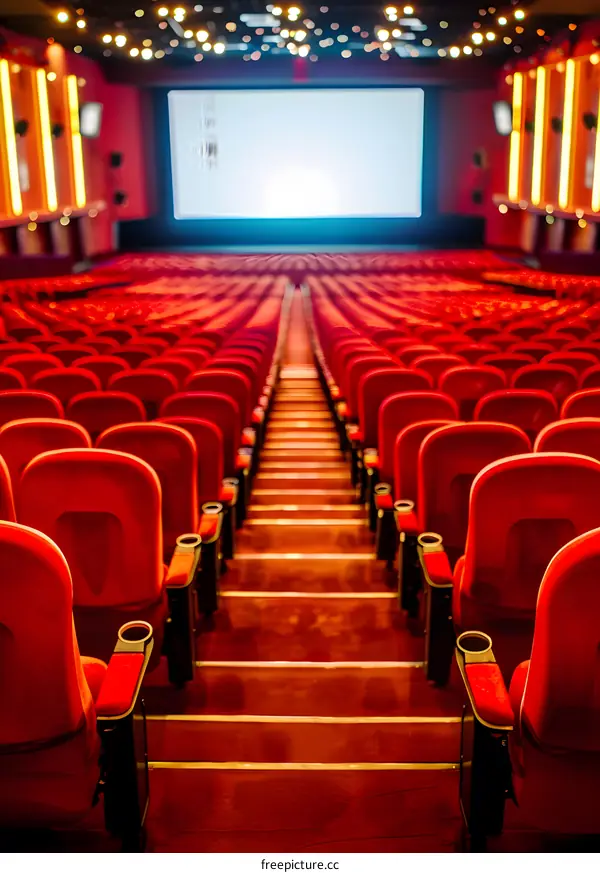 Empty Red Seats In A Movie Theater
