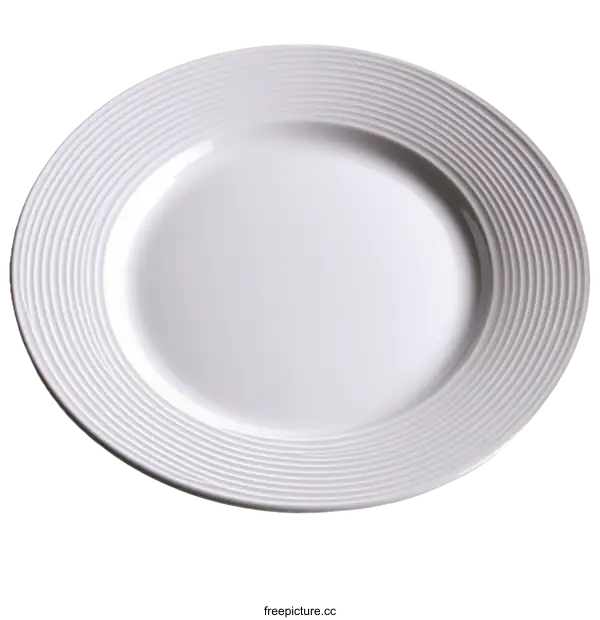 [Transparent Background PNG]Elegant White Plate with Decorative Ribbons