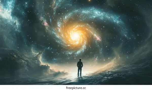 A Man Contemplating the Vastness of Space