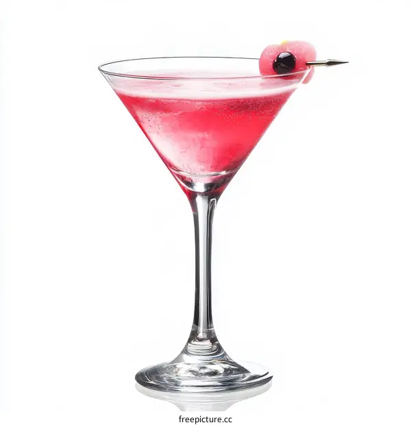 Pink Cocktail Martini with Garnish