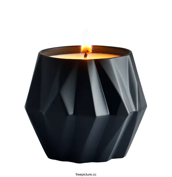 [Transparent Background PNG]Modern Geometric Black Candle Holder