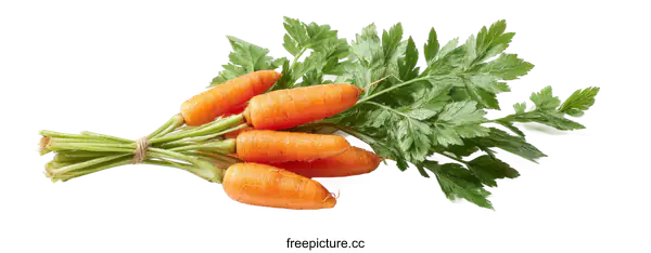 [Transparent Background PNG]Fresh Baby Carrots with Leaves