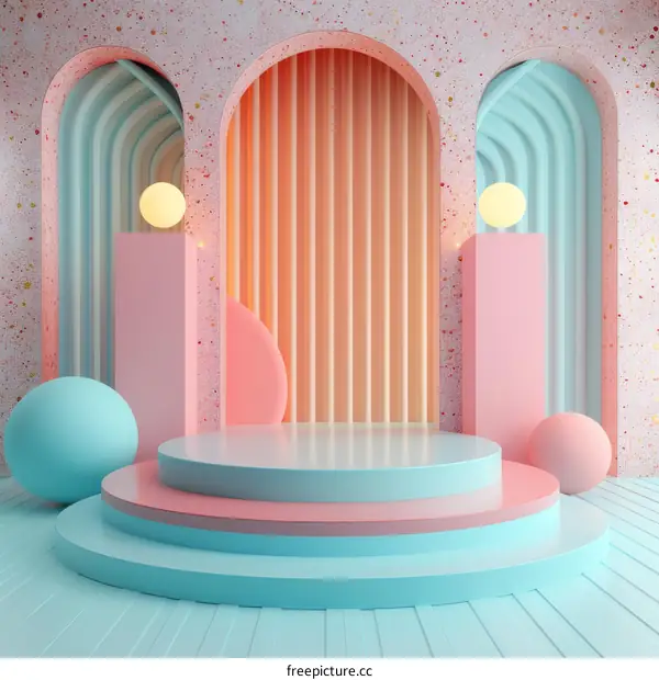 Pastel Geometric Product Display Stand