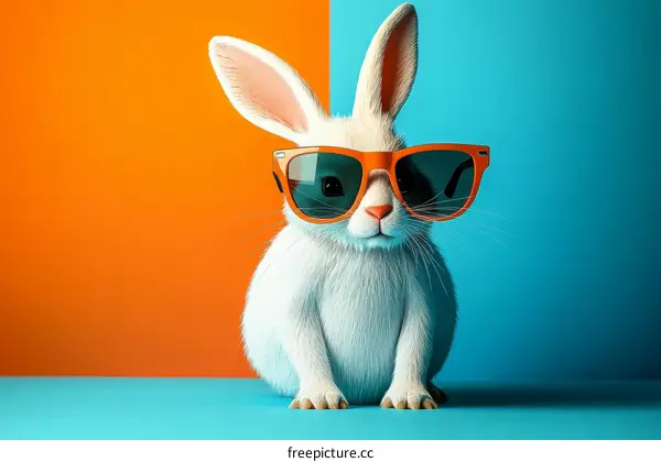 Cute Bunny in Sunglasses Illustration