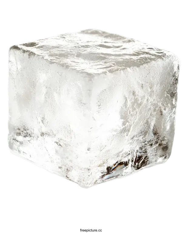 [Transparent Background PNG]Single Ice Cube Close-up