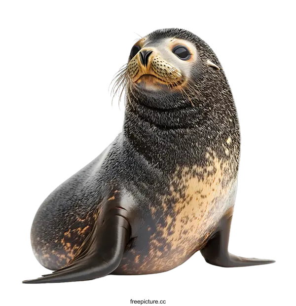 [Transparent Background PNG]Close Up Portrait of a Cute Baby Fur Seal