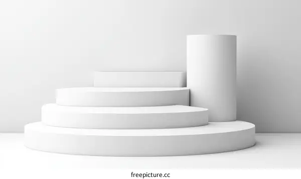 Abstract Geometric White Display Platform