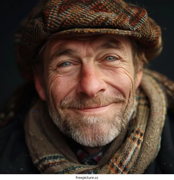 Close-up Portrait of a Smiling Elderly Man
