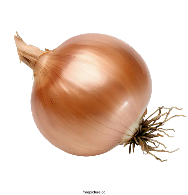 [Transparent Background PNG]Fresh Single Brown Onion on White Background